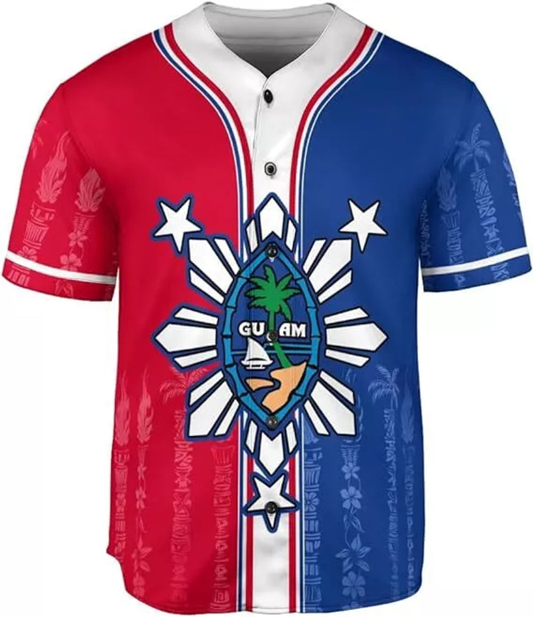 Custom Personalized Guam Men's Novelty Baseball Jersey Short Sleeve 3D Jersey Guahan