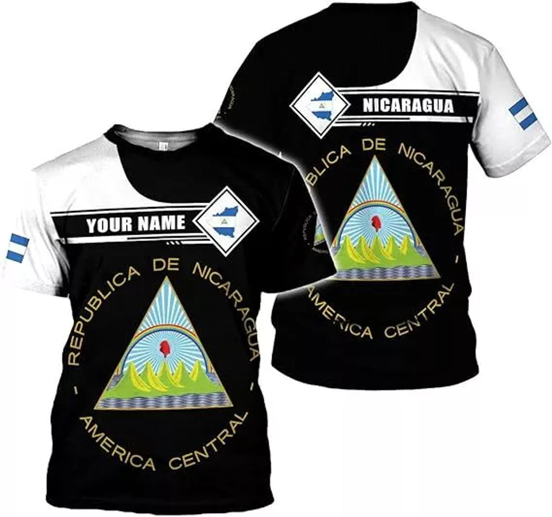 Custom 3D Nicaragua Flag Shirts Nicaraguan Camisas T-Shirt