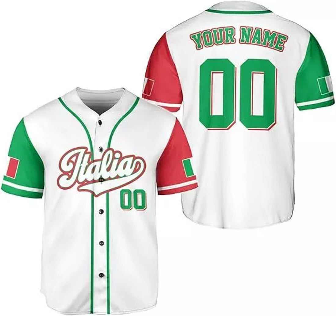Custom Italia Baseball Jersey, Italian Shirts for Men & Women, Italian Jersey
