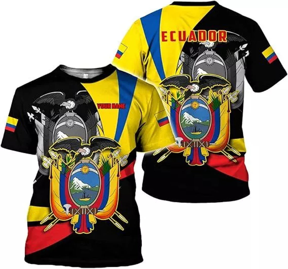 Custom Ecuador Shirt 3D, Ecuador Ecuadorian Flag Pride Gift T-Shirt, Ecuador Shirts