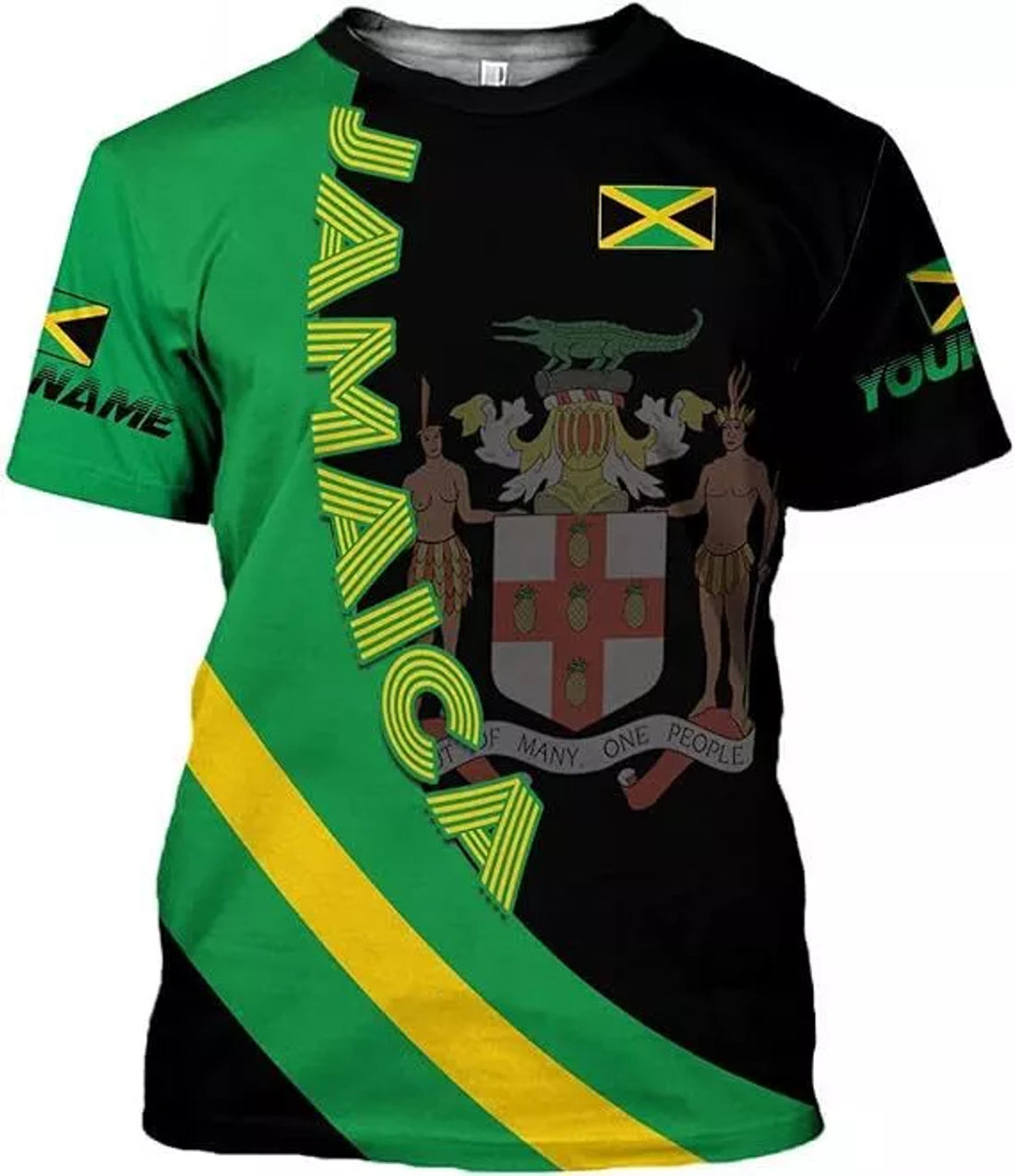 Custom Jamaica Flag Lion Shirt for Men Women Jamaican Pride 3D T-Shirt