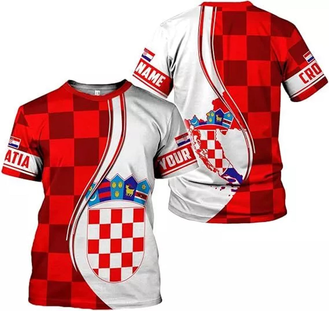 Custom Croatia 3D Shirt for Men Women Custom Croatia Flag T-shirt, Croatia Shirt