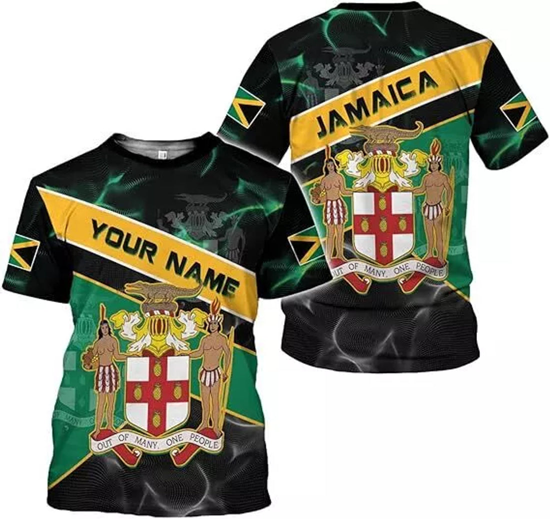 Custom Jamaica Flag Lion Shirt for Men Women Jamaican Pride T-Shirt 3D