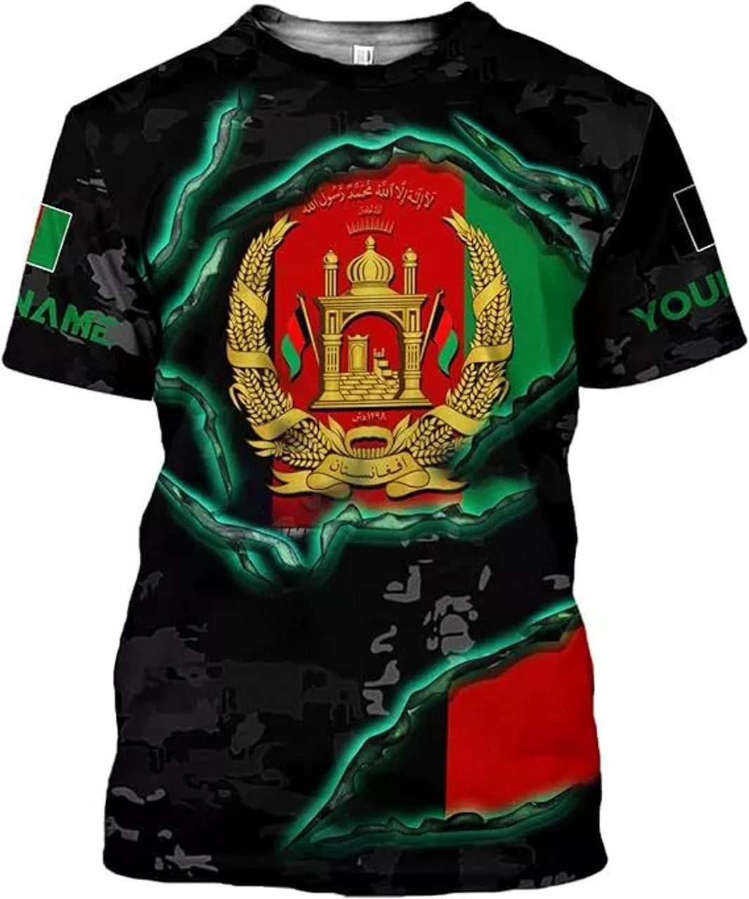 Custom Afghanistan Shirt 3D Afghan Clothes for Men Afghanistan Flag Pride Shirts