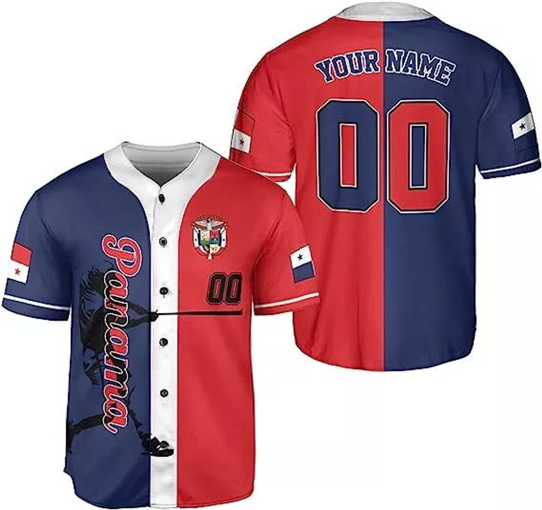 Custom Personalized Panama Baseball Jersey Camisa Shirt, Panamanian Flag
