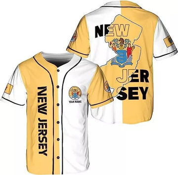 Custom Personalized Name New Jersey Baseball Jersey Shirts NJ New Jersey State Shirts