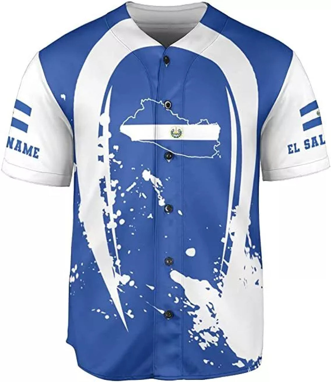 Custom Personalized Name El Salvador Baseball Jersey Shirt El Salvador Flag Shirt Men S