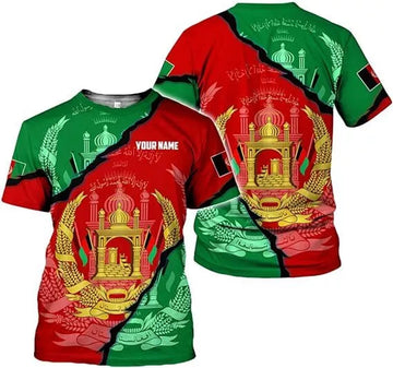Custom Afghanistan Shirt 3D Afghan Clothes for Men Afghanistan Flag Pride