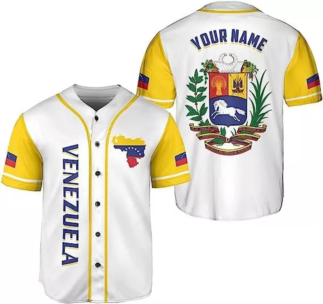 Custom Venezuela Baseball Jersey, Proud Venezuelan Flag Jersey for Men Wome