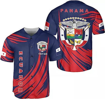 Custom Name Panama Baseball Jersey Camisa Shirt Panamanian Flag Jersey, Panama