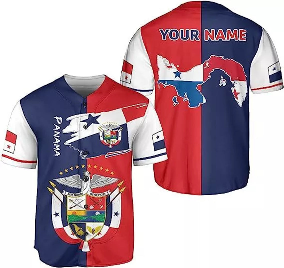 Custom Panama Baseball Jersey Camisa Shirt, Panamanian Flag Jersey, Panama