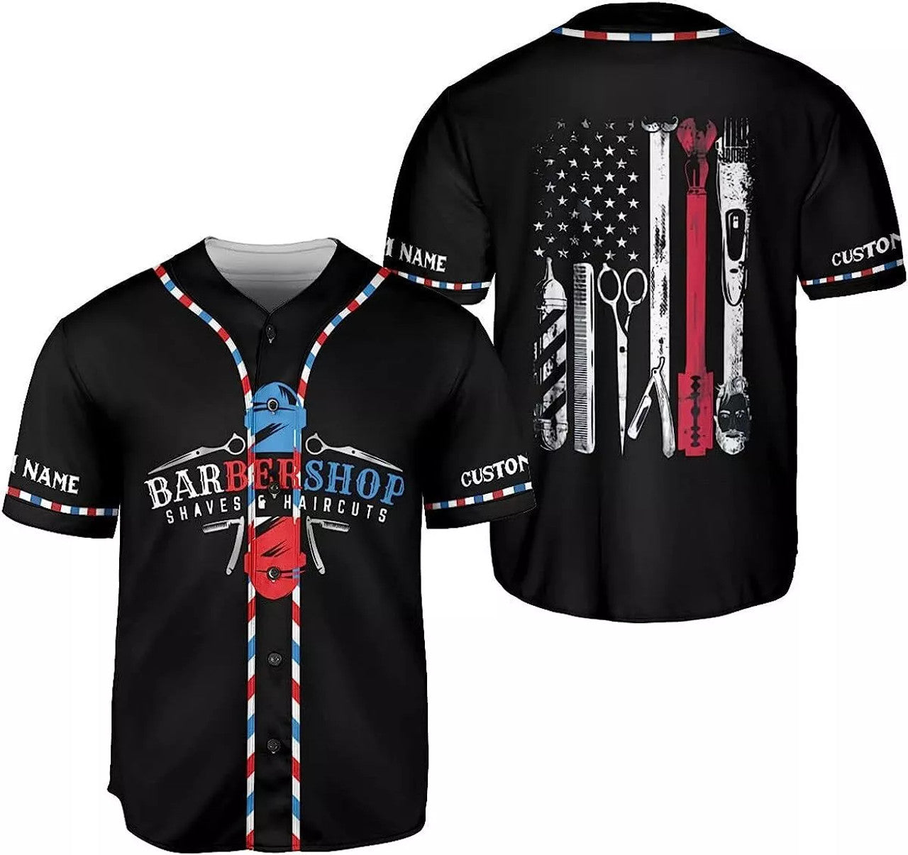 Custom Personalized Baber Shop Baseball Jersey, Hairdresser Baseball Jersey Barber