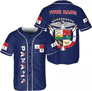 Custom Personalized Panama Baseball Jersey Camisa Shirt, Panamanian Flag Jersey