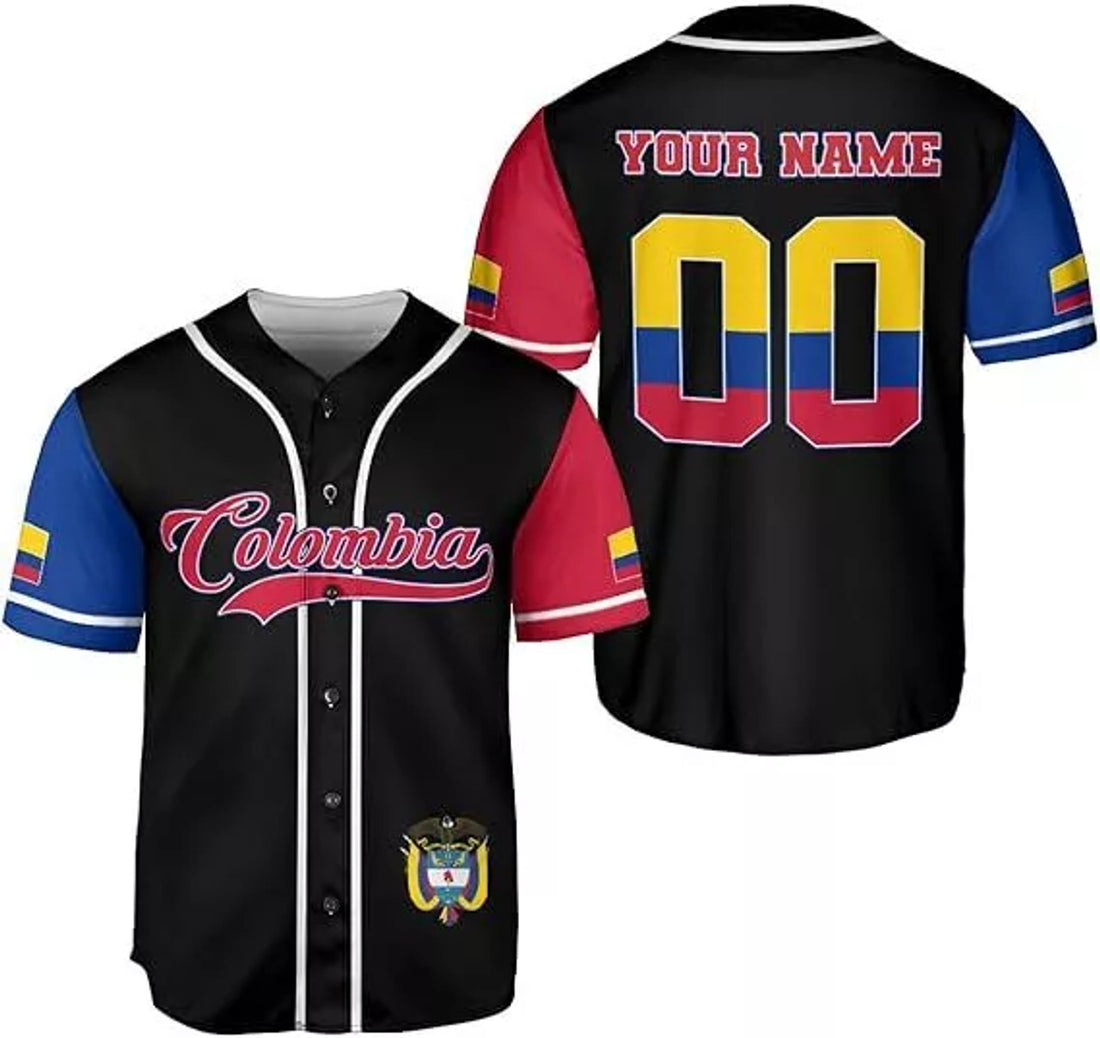Custom Colombia Baseball Jersey Custom Colombia Flag Jersey Shirts for Men Women