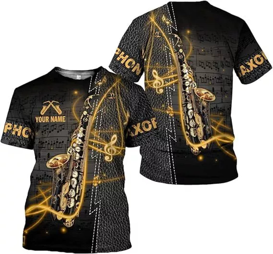 Custom Musical Saxophone T-Shirt 3D Instrument Hoodie For Men 3D