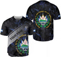 Custom Personalized Name El Salvador Baseball Jersey Shirt, El Salvador Flag Shirt Men