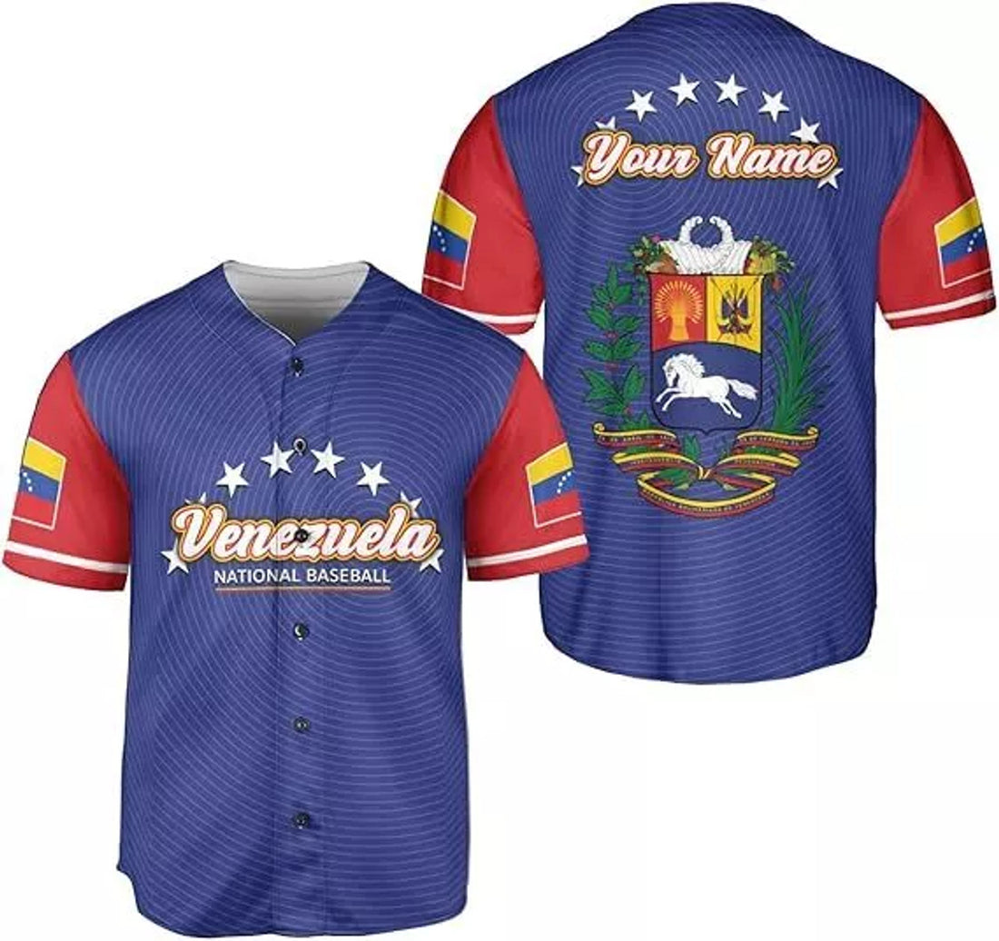 Venezuelan Flag Baseball Jersey for Men - Venezuela Team Shirt