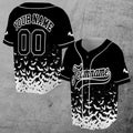 Custom Number Halloween Bat Pattern Gift 3D Baseball Jersey Size S-5XL