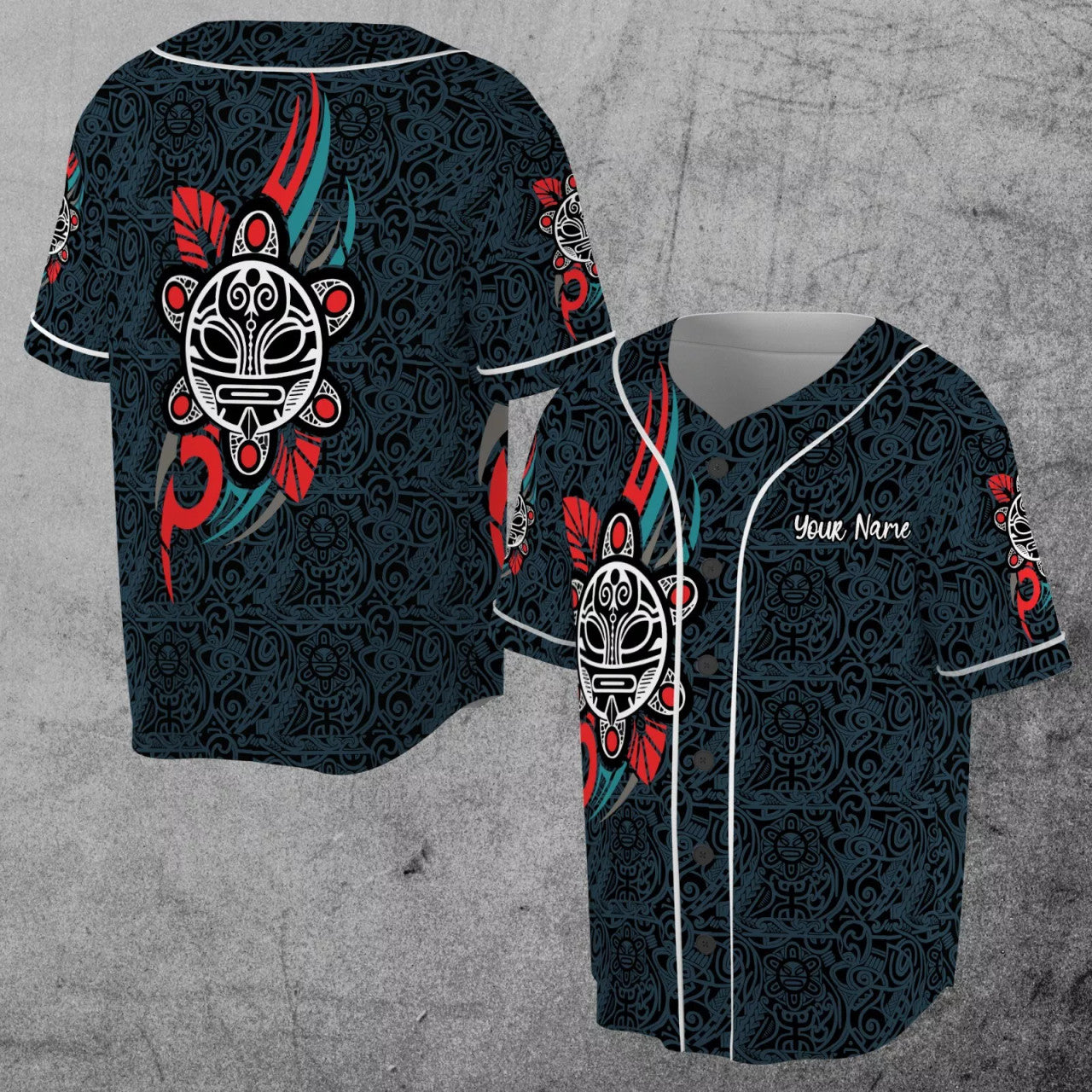 Custom Sol Taino Puerto Rico Symbol 3D Baseball Jersey Size S-5XL