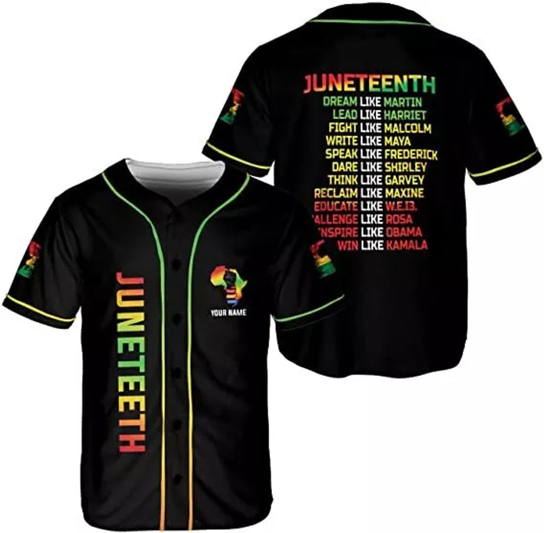 Custom Personalized Juneteenth Baseball Jersey Freeish Since 1865, Juneteenth Flag Shirt