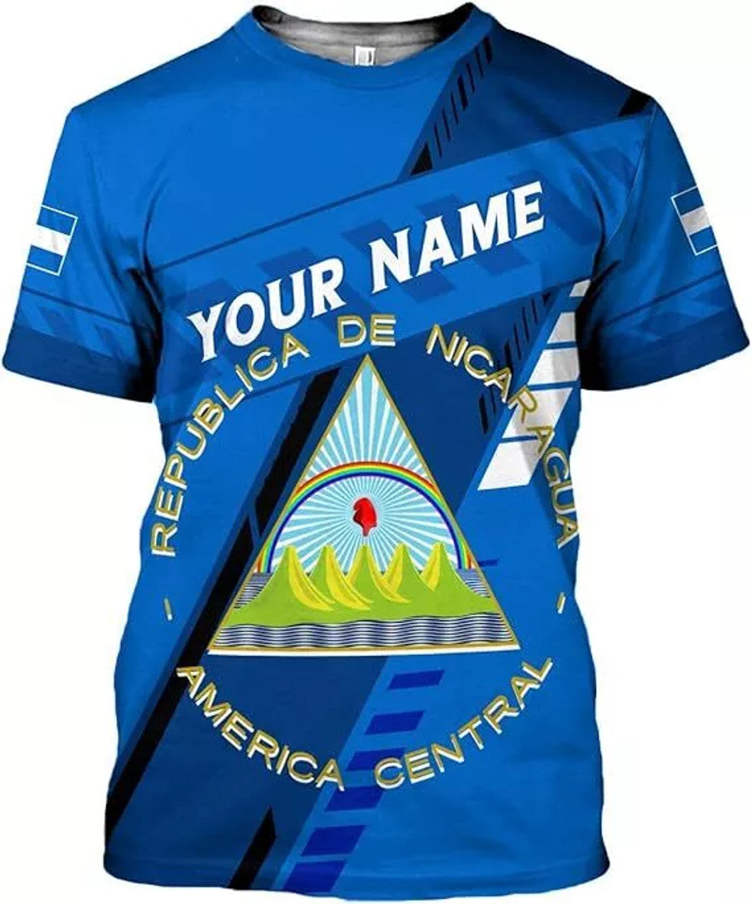 Custom Nicaragua Shirt 3D Nicaragua Flag Shirts Nicaraguan Camisas T-Shirt.