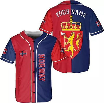 Custom Personalized Norway Baseball Jersey, Shirt Norwegian Pride Flag Roots Norwegian