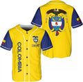 Custom Personalized Colombia Baseball Jersey Shirt, Colombian Flag Jersey Colombian Pr
