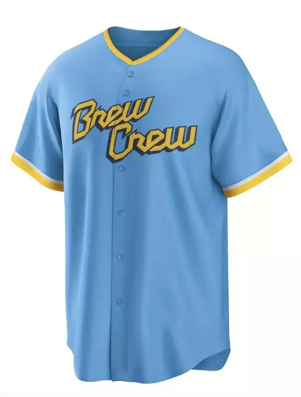 Milwaukee Brew Men's Crew Blue Baseball Jersey Size Large