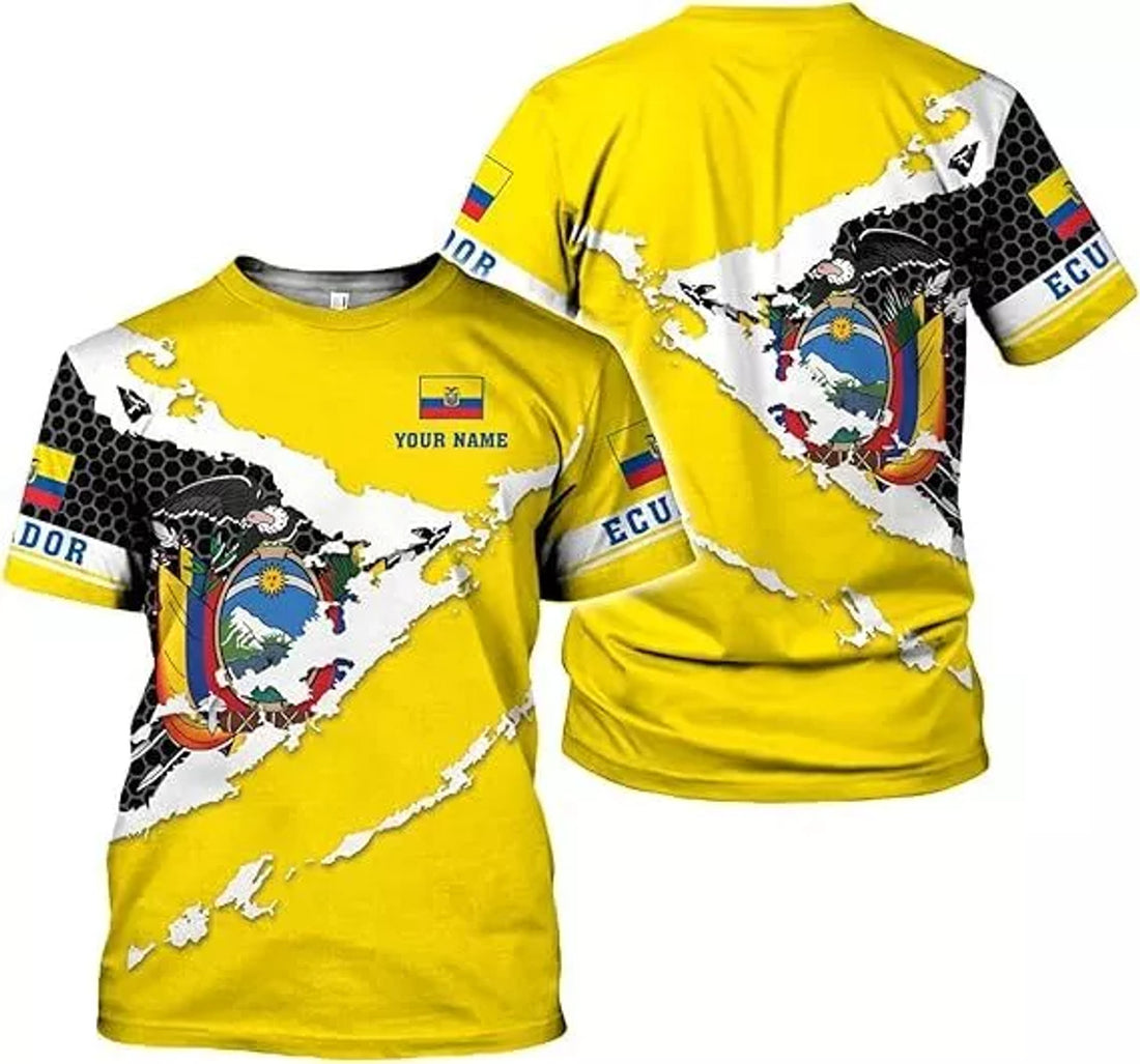 Custom Ecuador Shirt Ecuador Ecuadorian Flag Pride Gift T-Shirt, Ecuador Shirts for