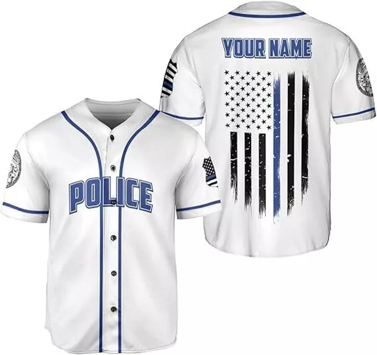 Custom Name Police Baseball Jersey Police Shirts for Men Mens Police Tshirt