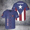 Custom Puerto Rico Flag Estado Libre Asociado 3D BaseBall Jersey Comfortable Fabric