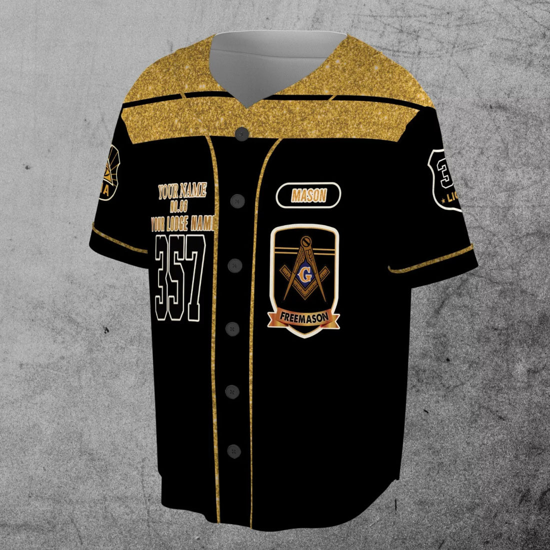 Custom Mason Personalized Lodge name 357 3D Baseball Jersey Size S-5XL