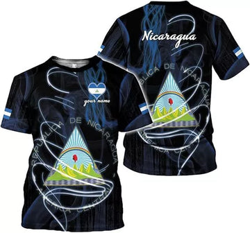Custom Nicaragua Shirt 3D Nicaragua Flag Shirts Nicaraguan Camisas 3D T-Shirt
