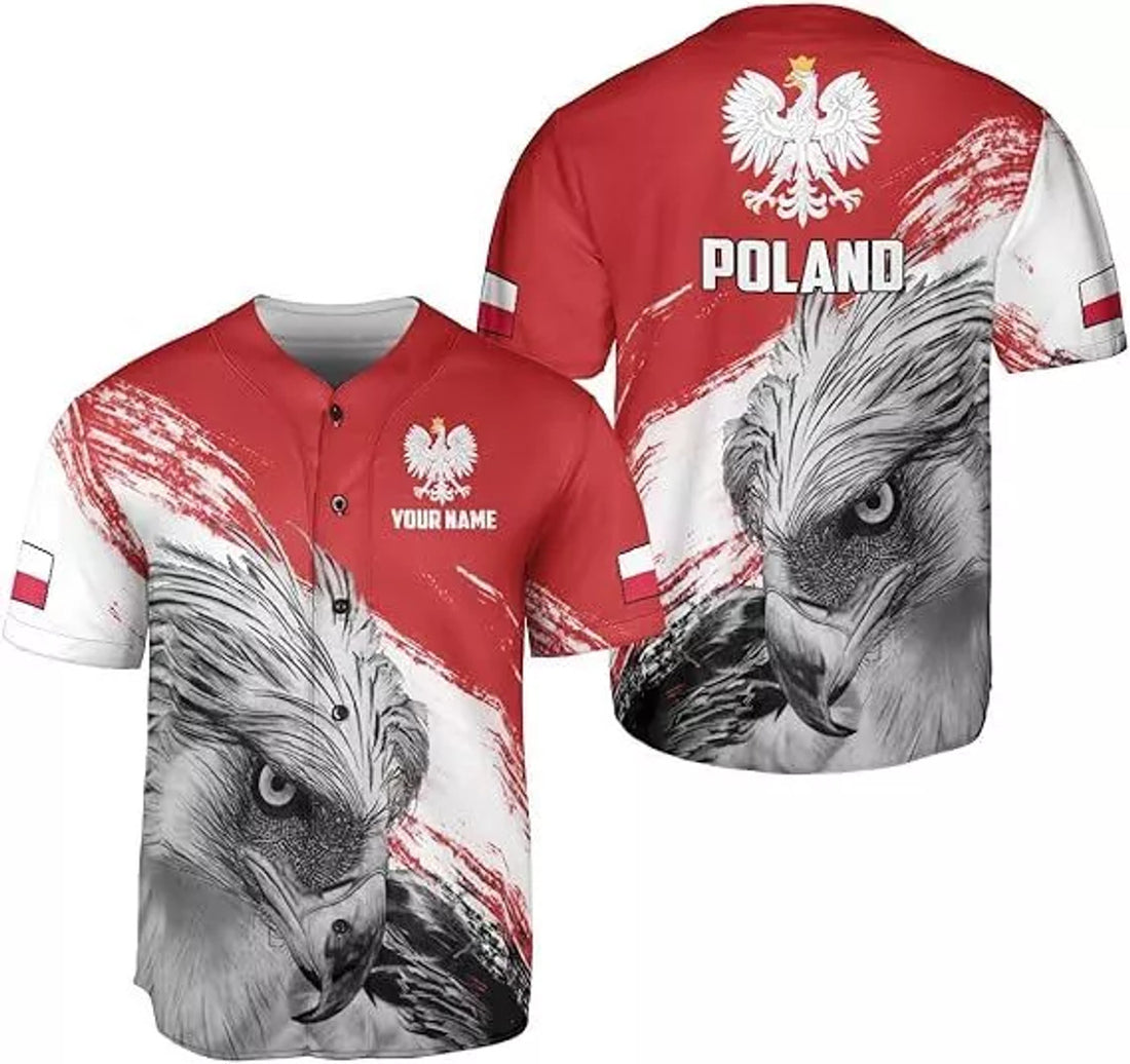 Custom Poland Baseball Jersey Shirt Polska Tshirt Poland Shirt, Poland Pri