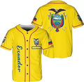 Custom Personalized Ecuador Baseball Jersey Shirt Ecuador Flag Jersey, Ecuadorian Jers