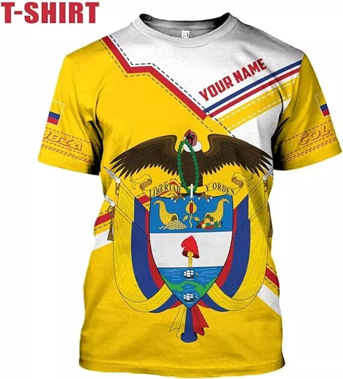 Custom Colombia Shirt 3D, Custom Colombia Flag Shirts for Men Women, Colombian Pride