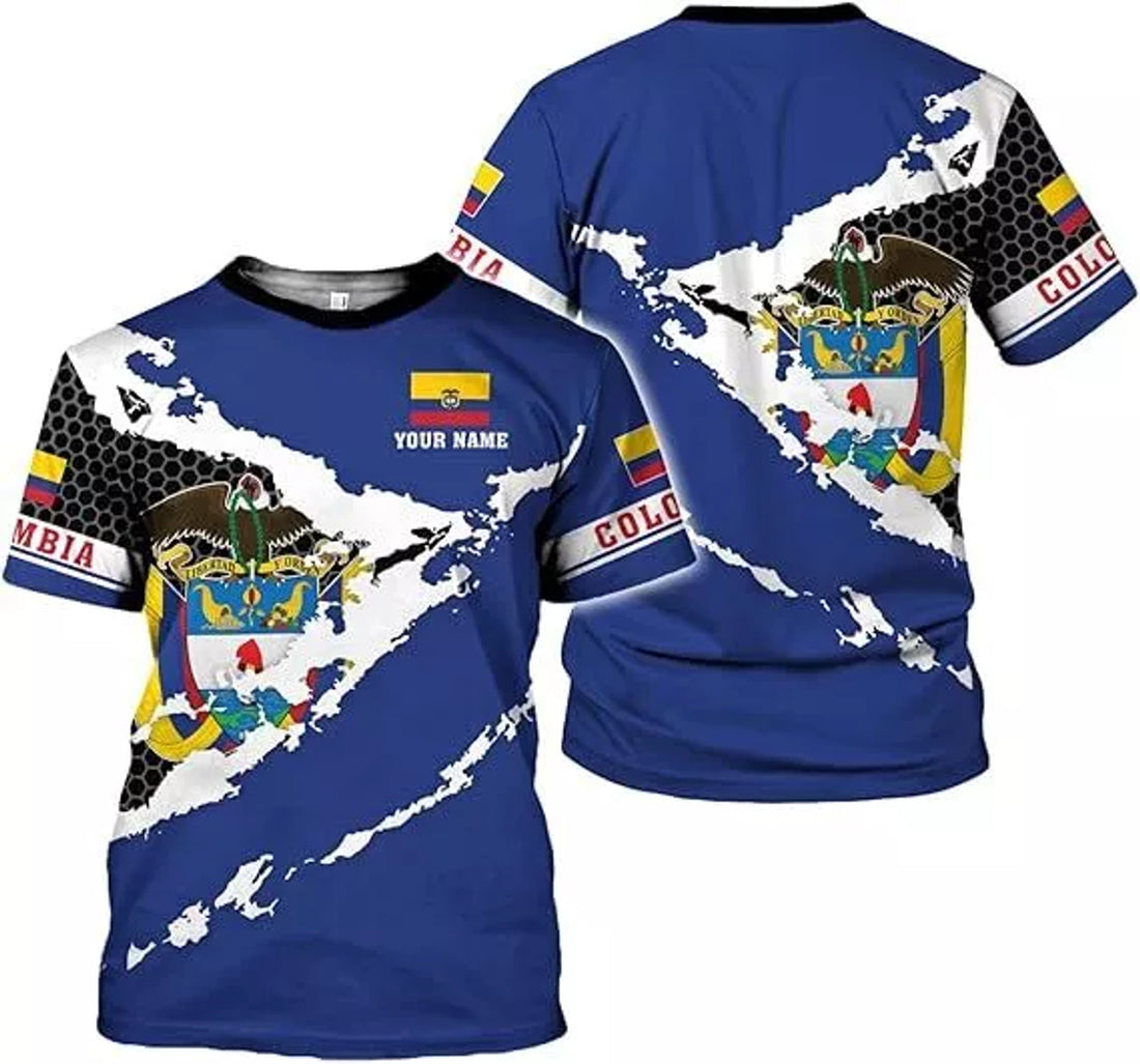 Custom Colombia Flag Shirts for Men Women, Colombian Pride T-Shirt, Unisex Shirt