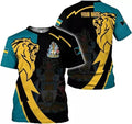 Custom Personalized Bahamas Coat of Arms Lions Men's T-shirt S-5XL
