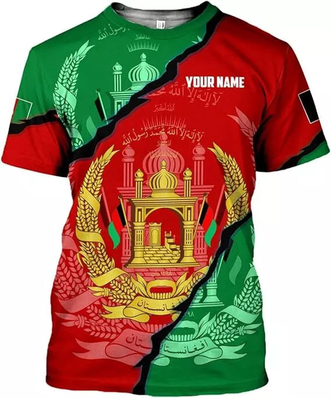 Custom Afghanistan Shirt 3D Afghan Clothes for Men Afghanistan Flag Pride
