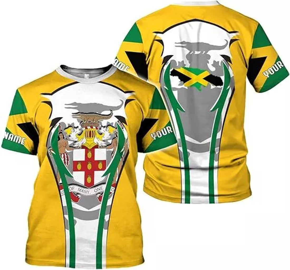 Custom Jamaica Flag Lion Shirt for Men Women Jamaican Pride T-Shirt 3D