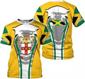 Custom Jamaica Flag Lion Shirt for Men Women Jamaican Pride T-Shirt 3D