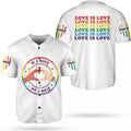 Custom Personalized LGBT Pride Baseball Jersey, Pride Hand LGBT Flag Jersey Rainbow Les