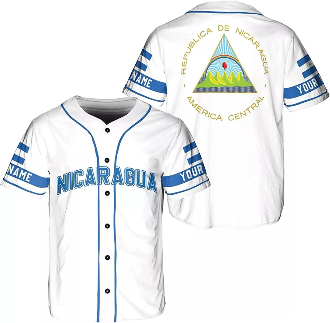 Custom Personalized Nicaragua Baseball Jersey, Shirt Nicaraguan Camisas Shirts Nicaragua
