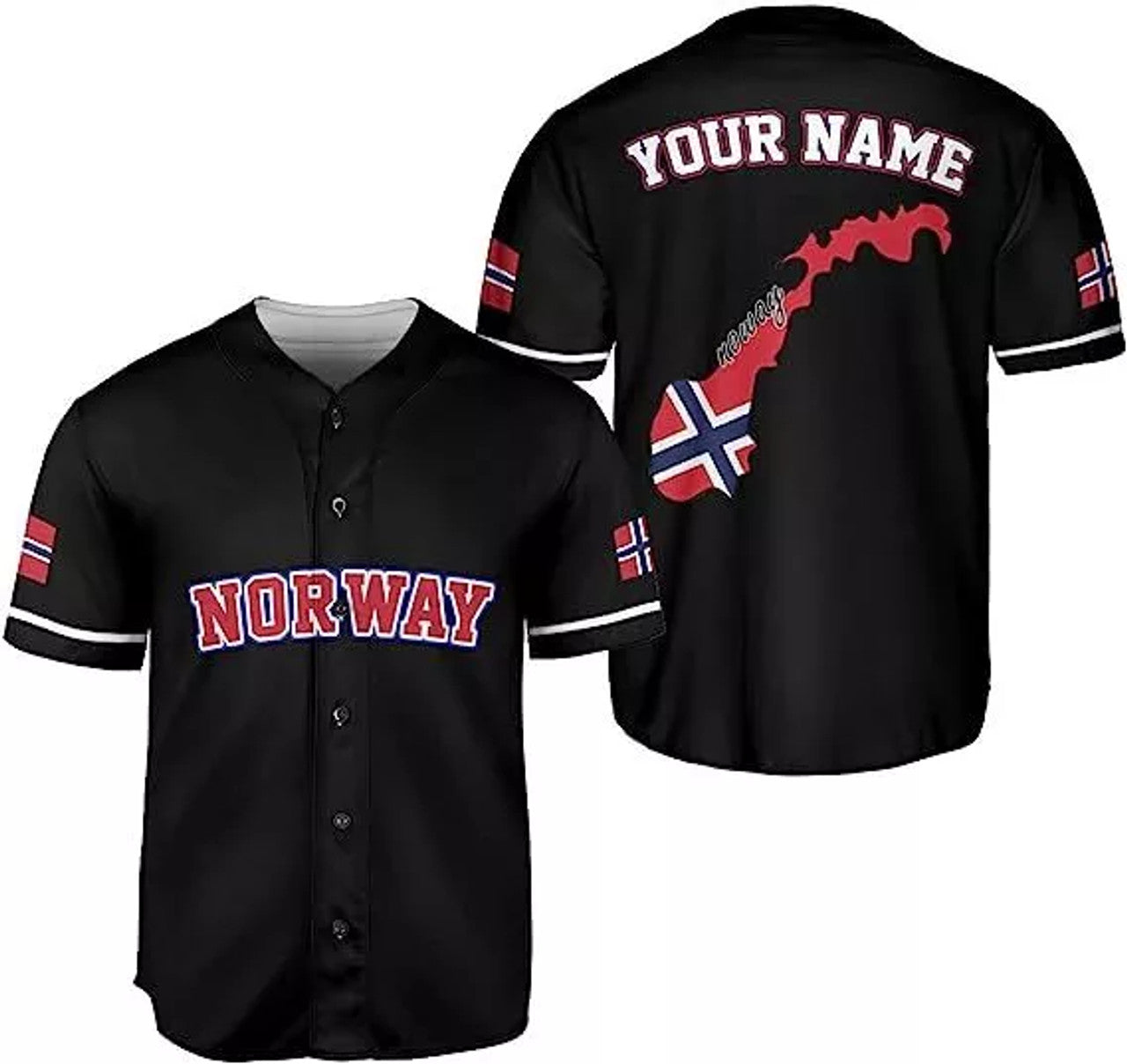 Custom Norway Baseball Jersey Shirt Norwegian Pride Flag Roots Norwegian J