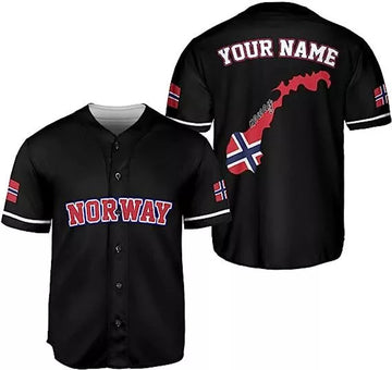Custom Norway Baseball Jersey Shirt Norwegian Pride Flag Roots Norwegian J
