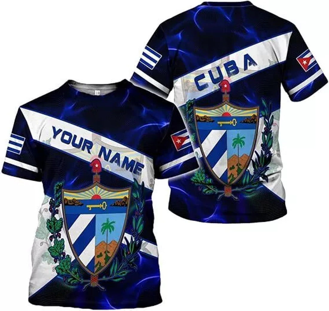 Custom Cuba Shirt 3D, Cuban T-Shirts for Men and Women, Cuba Flag Shirt S-5XL