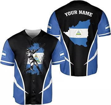 Custom Personalized Nicaragua Baseball Jersey Custom Nicaragua Baseball Jersey