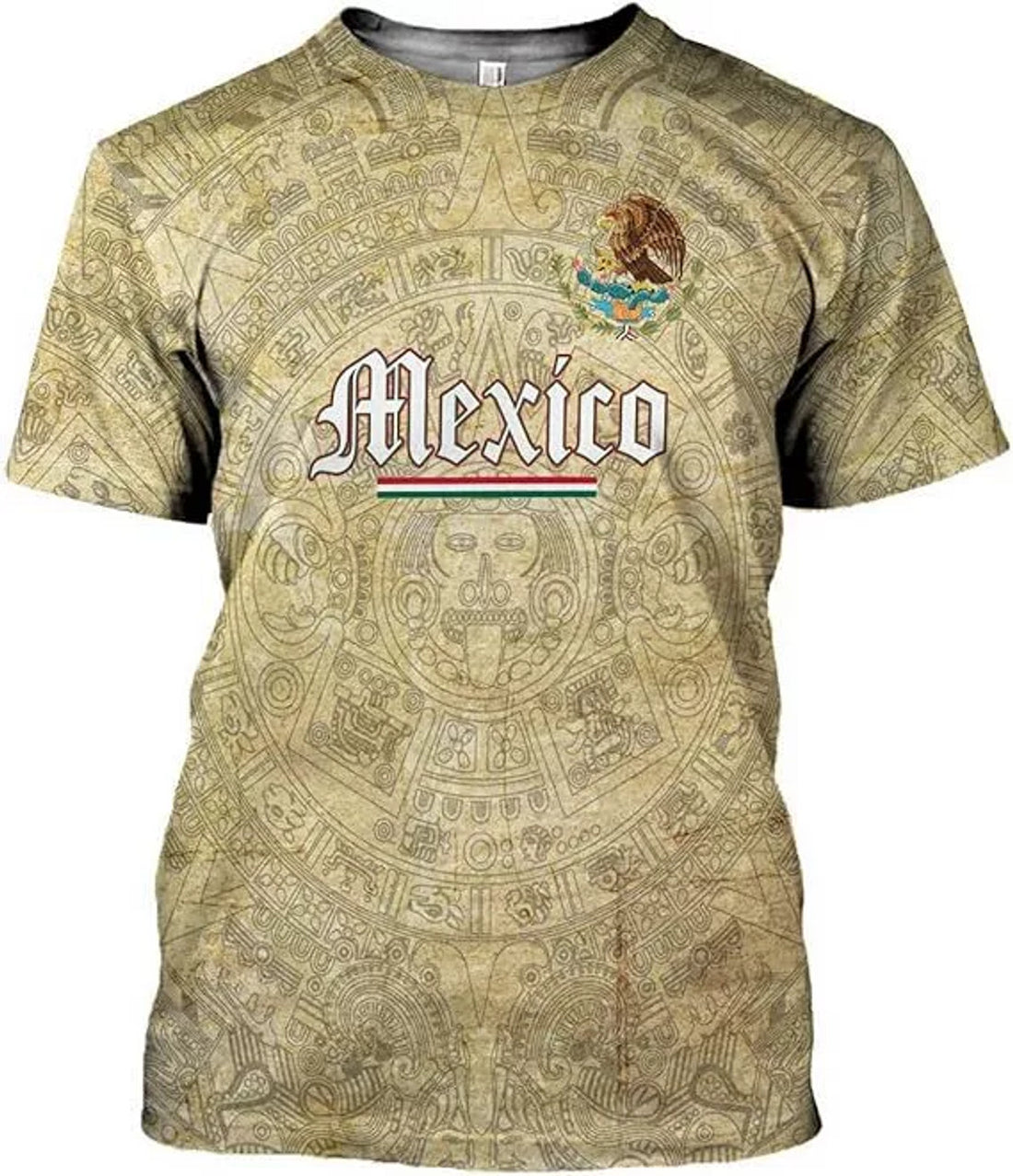 Custom Mexico Shirts for Men Mexican Shirts Mexican Flag 3D T-Shirt Mexico Flag