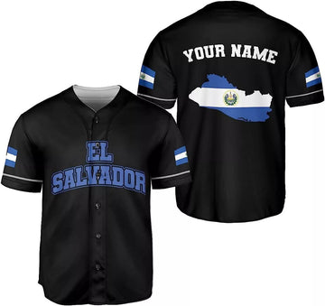Custom Personalized El Salvador Proud AOP Baseball Jersey Unisex XS-5XL, El Salvador Je