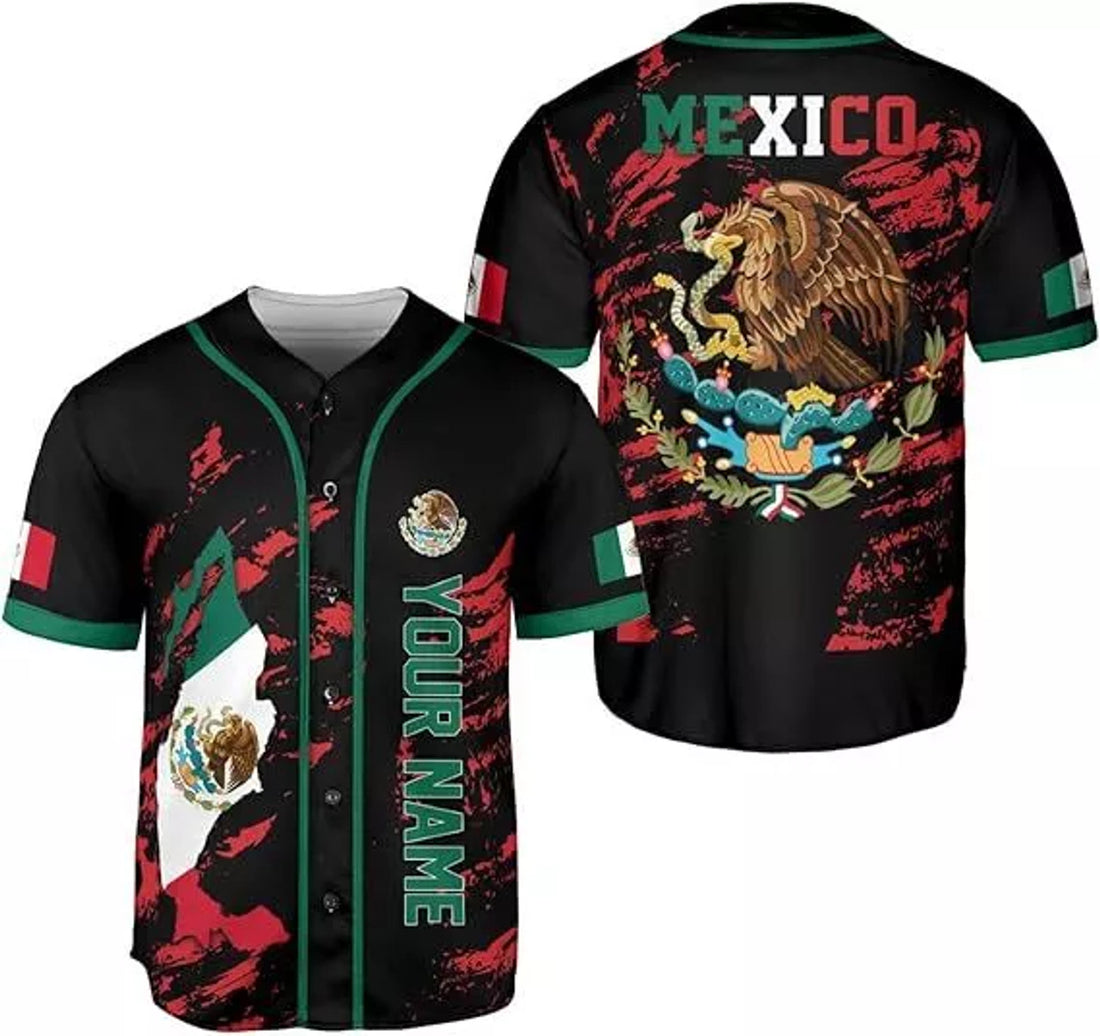 Custom Mexico Soccer Baseball Jersey Shirt Men Women Mexican Jersey